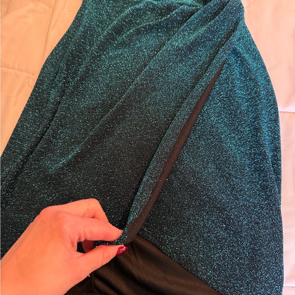 Lulu’s Metallic Teal Bodycon Dress Size XS - Picture 9 of 16